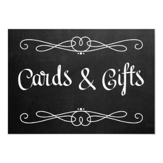 Chalkboard Style "Cards and gifts" Wedding Sign Card