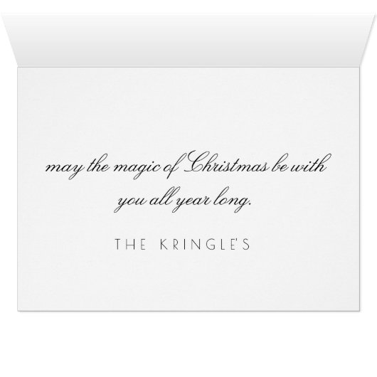Chalkboard Style Christmas Card - Black/White (Inside Horizontal (Bottom))