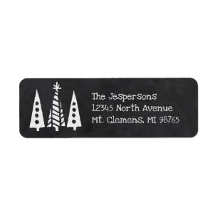 Chalkboard Style Christmas Trees Label