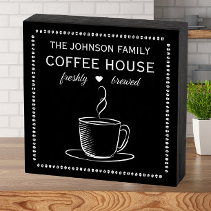 Chalkboard Style Coffee House Wooden Box Sign