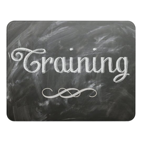 chalkboard style corporate training room door sign zazzle com