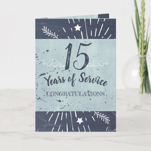 Chalkboard style employee milestone anniversary card