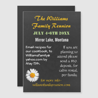 Chalkboard Style Family Reunion Invitation Magnet