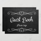 Chalkboard Style "Guest Book" Wedding Sign Invitation (Front/Back)