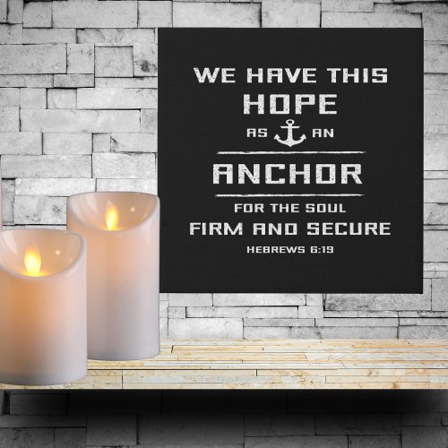 Chalkboard Style Hope As An Anchor Faux Canvas