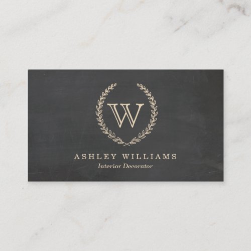 Chalkboard Style Monogram Business Cards