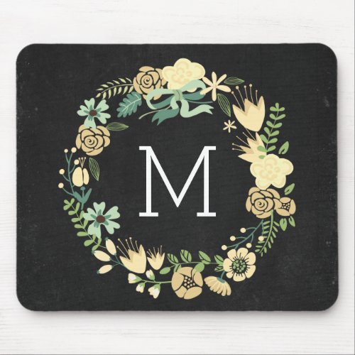 Chalkboard Style Monogram Mousepad