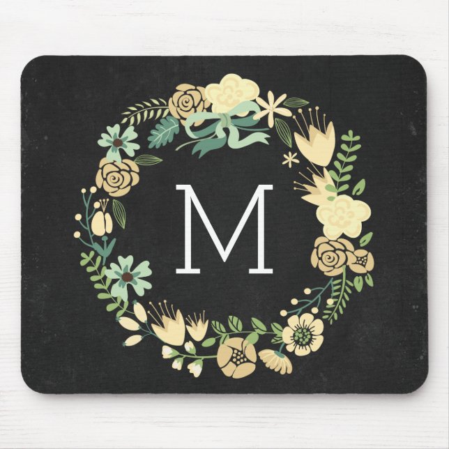 Chalkboard Style Monogram Mousepad (Front)