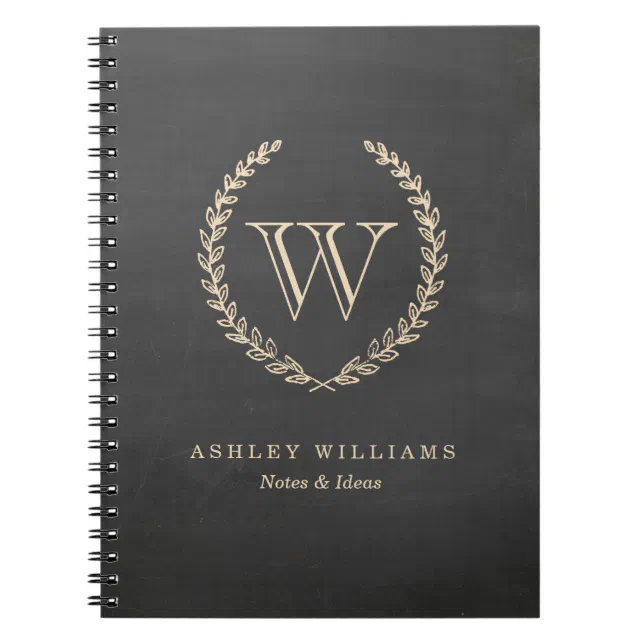 Chalkboard Style Monogram Notebook | Zazzle