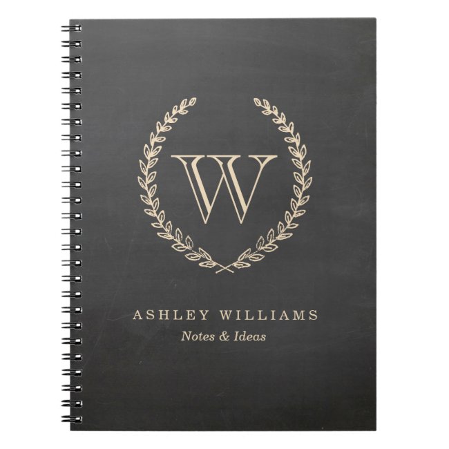 Chalkboard Style Monogram Notebook