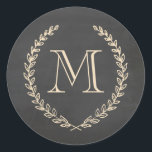 Chalkboard Style Monogram Stickers<br><div class="desc">Back and ivory chalkboard style monogram design by Shelby Allison.</div>