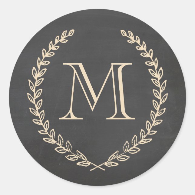 Chalkboard Style Monogram Stickers (Front)