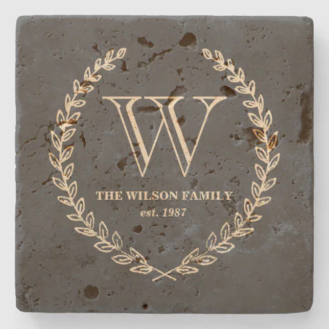 Monogram Tile Coasters Chalkboard Style Monogram Tile Stone Coaster | Zazzle
