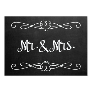 Chalkboard Style "Mr. and Mrs." Wedding Sign Invitation