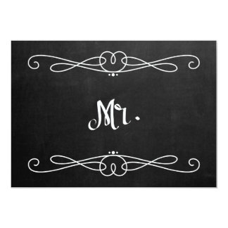 Chalkboard Style "Mr." Wedding Chair Sign Invitation