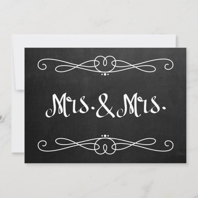 Chalkboard Style "Mrs. and Mrs." Wedding Sign (Front)