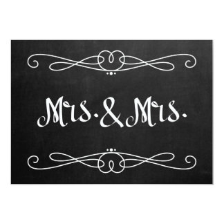 Chalkboard Style "Mrs. and Mrs." Wedding Sign Invitation