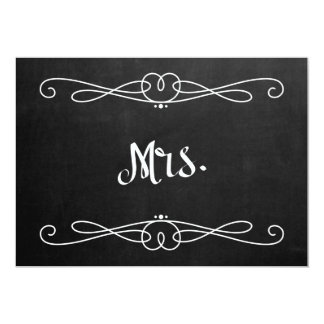 Chalkboard Style "Mrs." Wedding Chair Sign Invitation