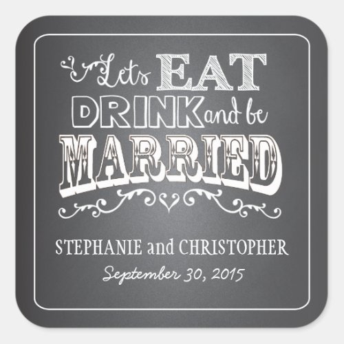 Chalkboard Style Personalized Favor Stickers