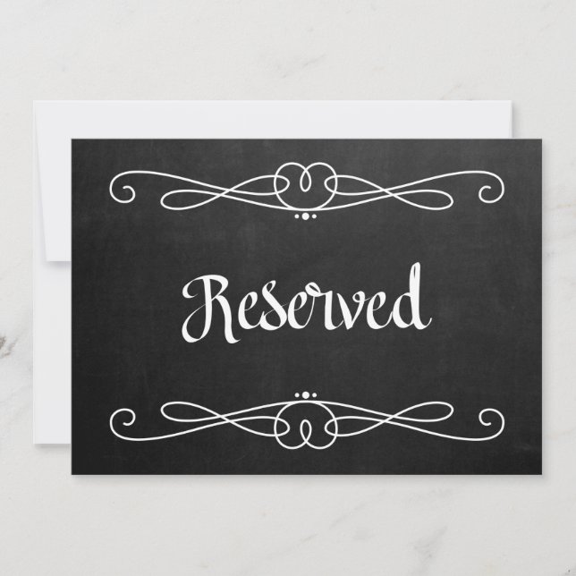 Chalkboard Style "Reserved" Wedding Sign (Front)
