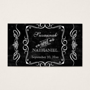 Chalkboard Style Rustic Swirl Couples Favor Tags