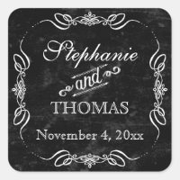 Chalkboard Style Rustic Swirl Favor Gift Tag Seals