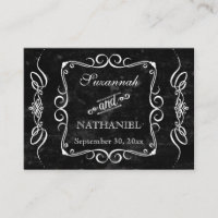 Chalkboard Style Rustic Swirl Gift Registry Cards