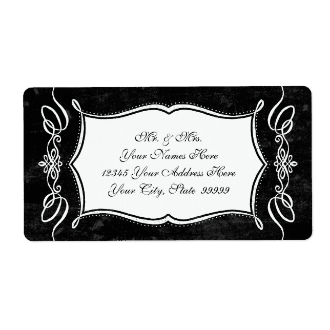 Chalkboard Style Rustic Swirl Matching Address Label (Front)