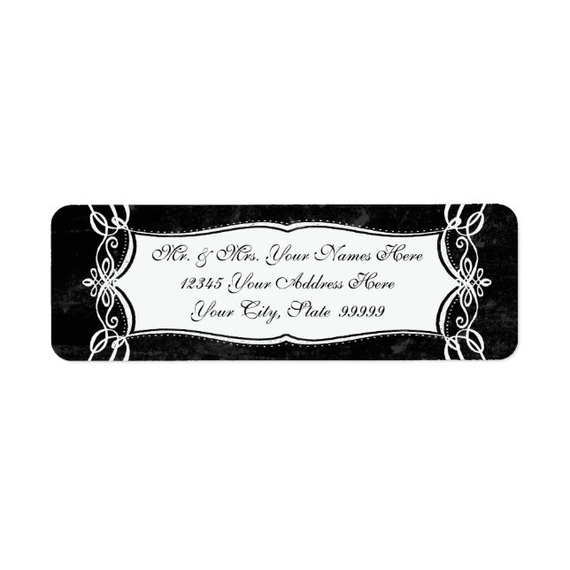 Chalkboard Style Rustic Swirl Matching Address Label (Front)