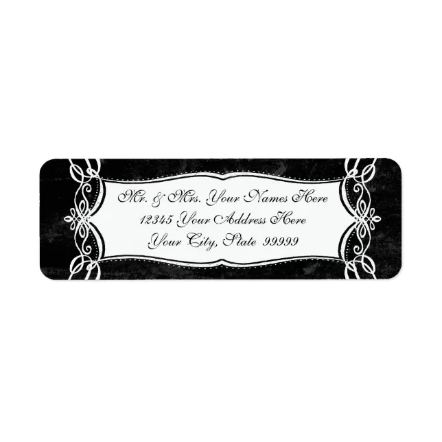 Chalkboard Style Rustic Swirl Matching Address Label | Zazzle