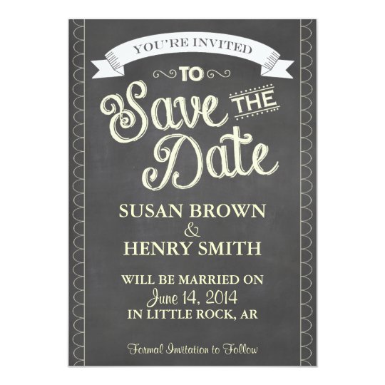 Chalkboard Style SAVE the DATE Card | Zazzle.com