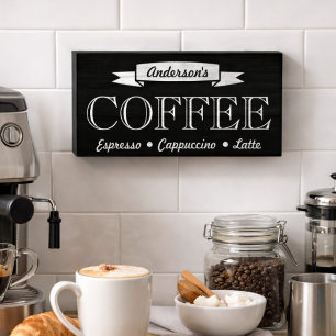 Chalkboard Style Signature Coffee Shop  Wooden Box Sign