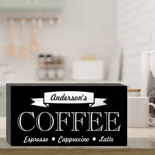 Chalkboard Style Signature Coffee Shop Wooden Box Sign
