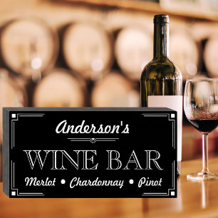 Chalkboard Style Signature Wine Bar Wooden Box Sign