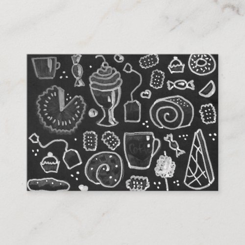 Chalkboard style stylish cafe bakery business card