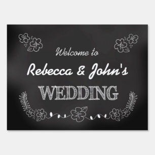 Chalkboard Style Wedding Welcome Sign