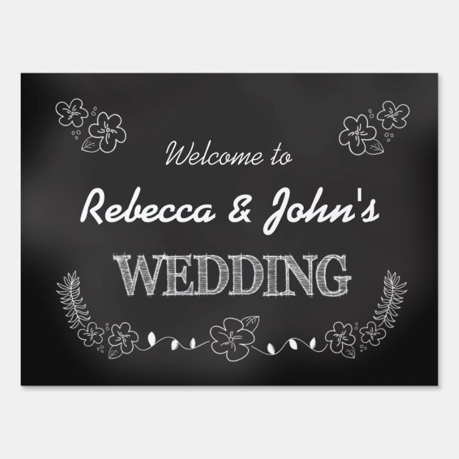 Chalkboard Style Wedding Welcome Sign (Front)