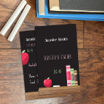 Chalkboard Sub Teacher Vertical Contact Cards 