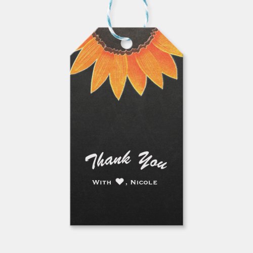 Chalkboard Sunflower Rustic Country Bridal Shower Gift Tags