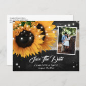 Chalkboard Sunflower Save The Date Photo Postcards (Front/Back)