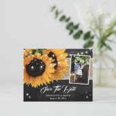 Chalkboard Sunflower Save The Date Photo Postcards (Standing Front)