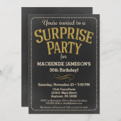 Chalkboard Surprise Party Invitation Man or Woman (Front/Back)