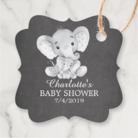 Chalkboard Sweet Elephant Baby Shower Favor Gift Favor Tags