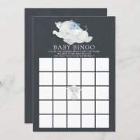 Chalkboard Sweet Elephant BINGO Baby Shower Game Invitation