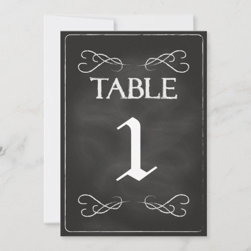 Chalkboard Table Numbers Custom Invitations