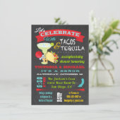 Chalkboard Tacos and Tequila Couples Baby Shower Invitation (Standing Front)