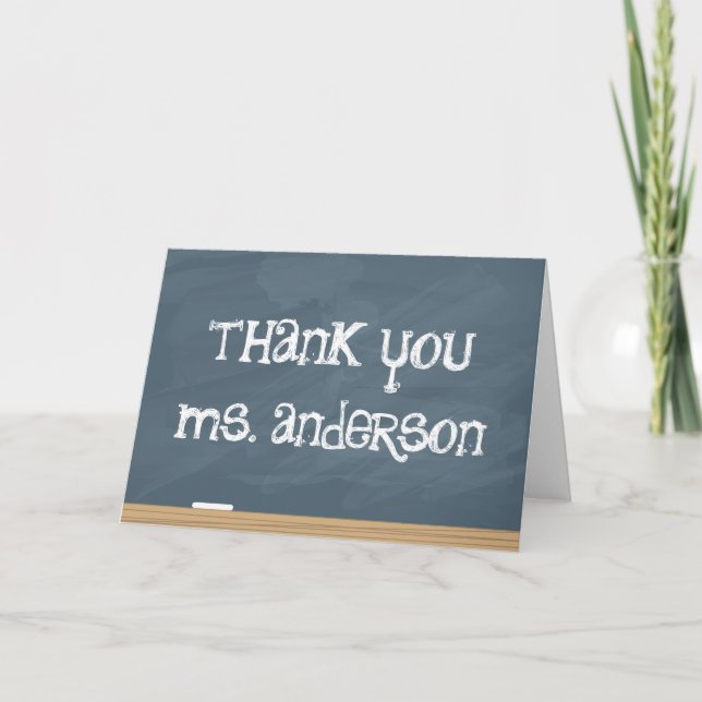 Chalkboard Teacher Appreciation Thank You Cards (Front)