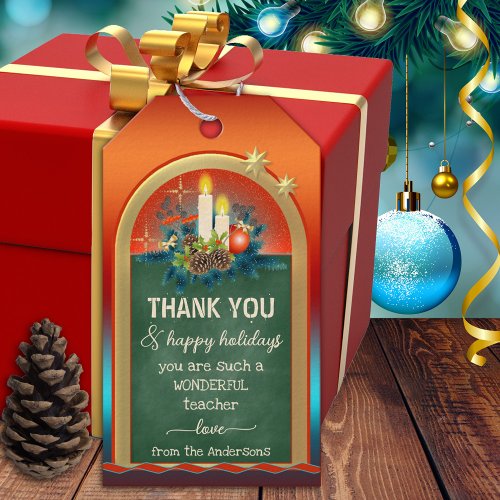 Chalkboard Teacher Christmas Thank You Gift Tag