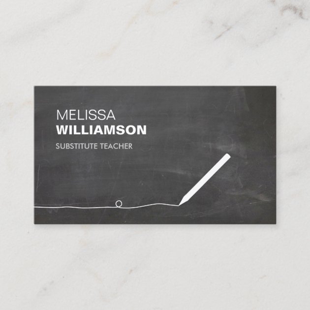 chalkboard teacher educator business card zazzle com substitute teacher business card template