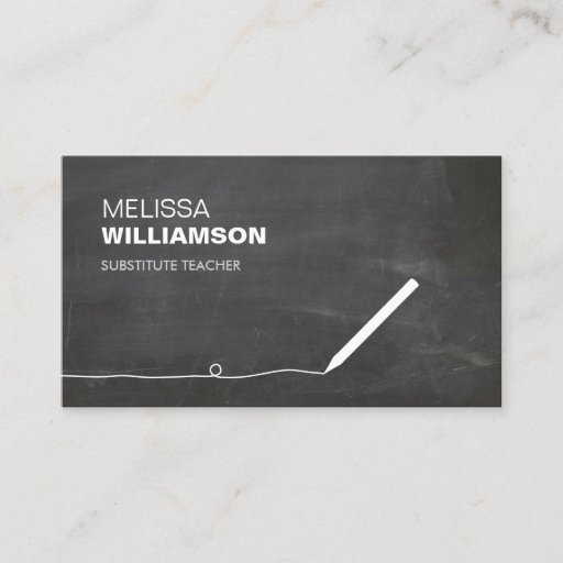 Customizable Chalkboard Teacher, Educator Business Card